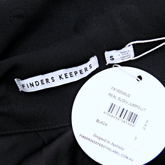 NWT Finders Keepers Real Slow Halter Neck Cold Shoulder Jumpsuit Black Women S - Picture 14 of 15